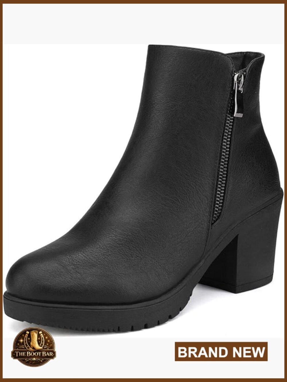 Chunky Heel Suede Ankle Booties Side Zipper Block Heel Winter Boots